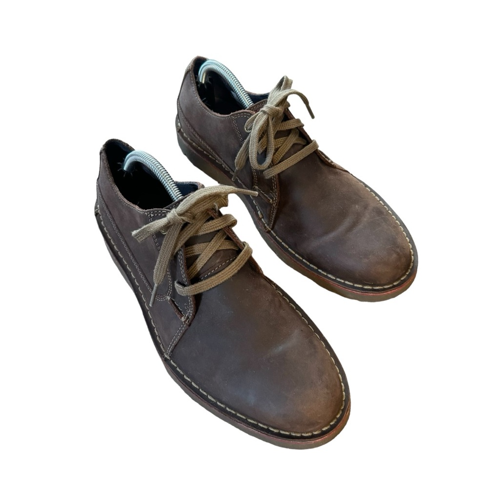 *Men’s Clarks Collection Size 9.5 Brown “Vargo” Lightweight Lace Up Casual Shoes